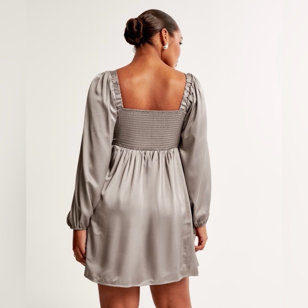 Abercrombie & Fitch Emerson Satin Long-Sleeve Mini Dress - Picture 5 of 12